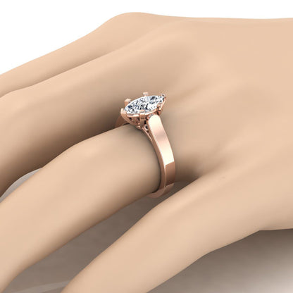 ตัวเรือนแหวนหมั้น Charlotte ทรงมาคี ฝังหนาม ทองคำชมพู 14K จาก RockHer