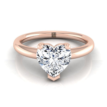 ตัวเรือนแหวนหมั้น Tori ทรงหัวใจ ฝังหนาม ทองคำชมพู 14K จาก RockHer