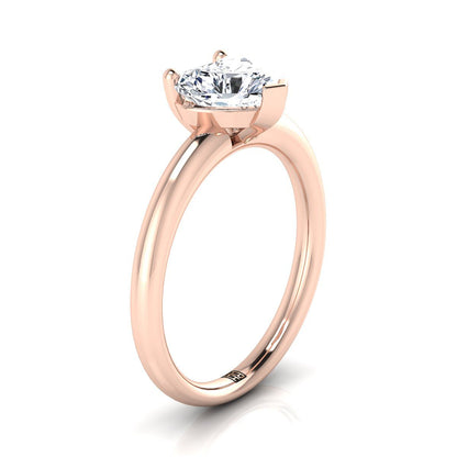 ตัวเรือนแหวนหมั้น Tori ทรงหัวใจ ฝังหนาม ทองคำชมพู 14K จาก RockHer