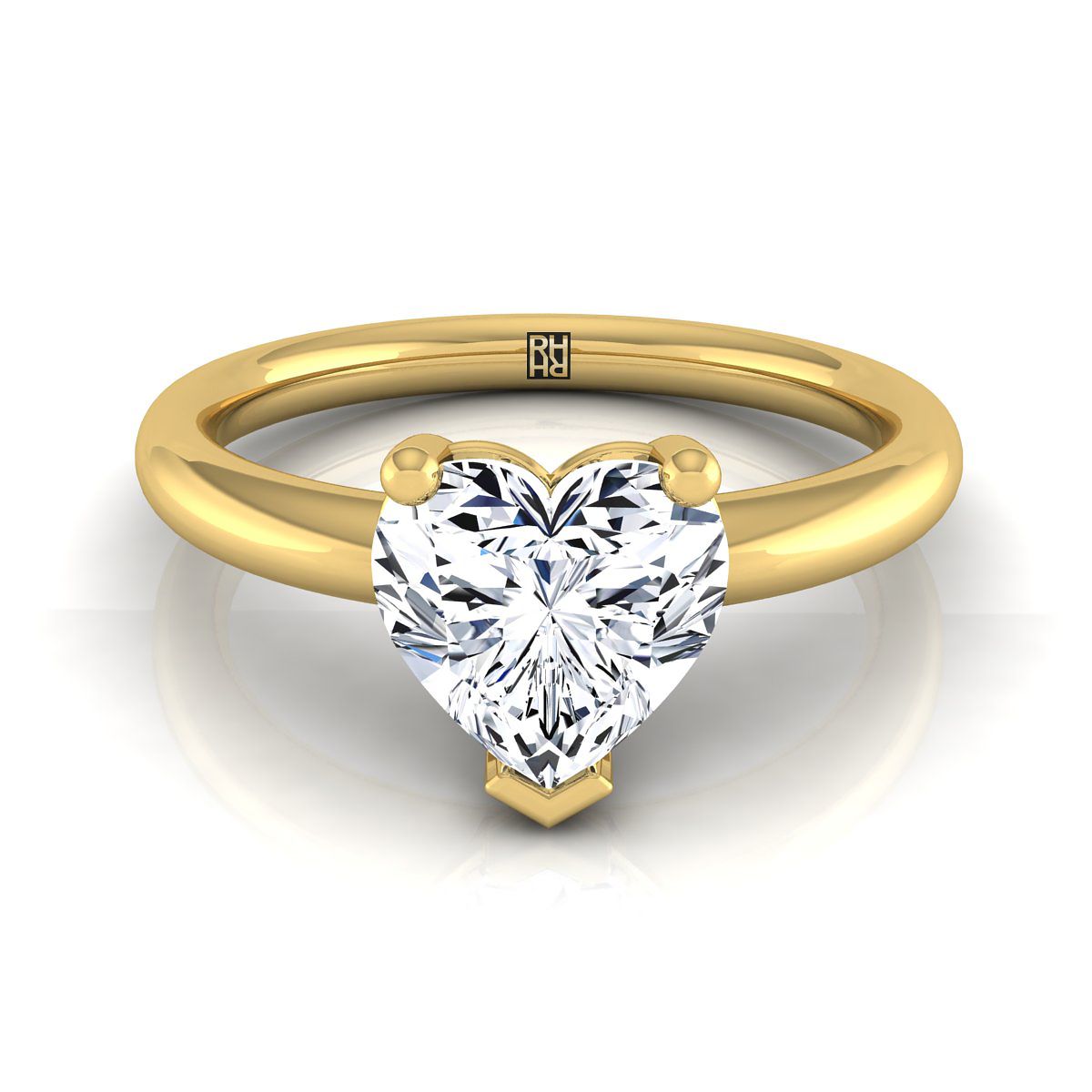 ตัวเรือนแหวนหมั้น Tori ทรงหัวใจ ฝังหนาม ทองคำเหลือง 18K จาก RockHer