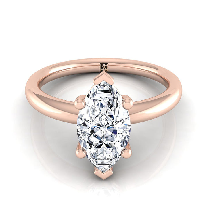 ตัวเรือนแหวนหมั้น Tori ทรงมาคี ฝังหนาม ทองคำชมพู 14K จาก RockHer