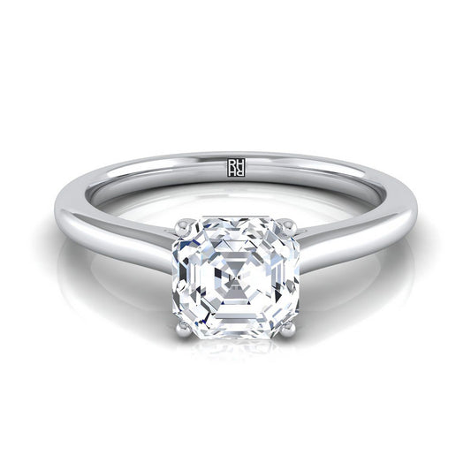 Pinched Cathedral Solitaire Asscher, in Platinum, prong setting | RockHer