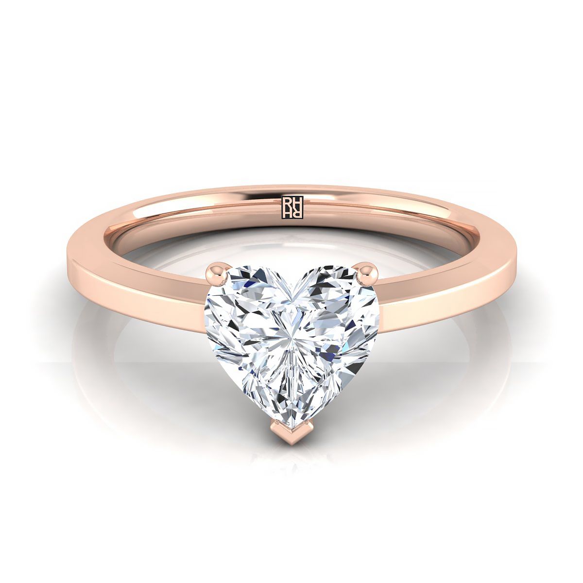 ตัวเรือนแหวนหมั้น Carmen ทรงหัวใจ ฝังหนาม ทองคำชมพู 14K จาก RockHer