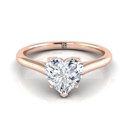 ตัวเรือนแหวนหมั้น Ellie ทรงหัวใจ ฝังหนาม ทองคำชมพู 14K จาก RockHer