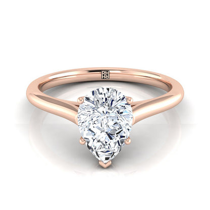 ตัวเรือนแหวนหมั้น Ellie ทรงหยดน้ำ ฝังหนาม ทองคำชมพู 14K จาก RockHer
