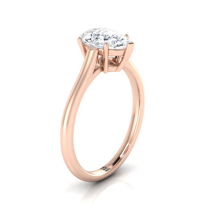 ตัวเรือนแหวนหมั้น Ellie ทรงหยดน้ำ ฝังหนาม ทองคำชมพู 14K จาก RockHer