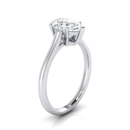 ตัวเรือนแหวนหมั้น Ellie ทรงหยดน้ำ ฝังหนาม ทองคำขาว 18K จาก RockHer