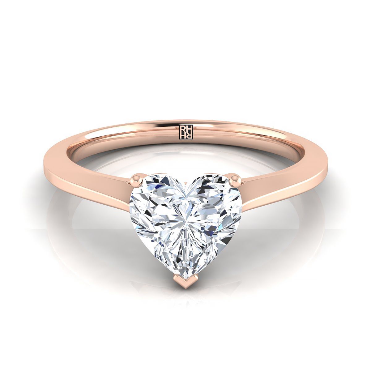 ตัวเรือนแหวนหมั้น Elena ทรงหัวใจ ฝังหนาม ทองคำชมพู 14K จาก RockHer