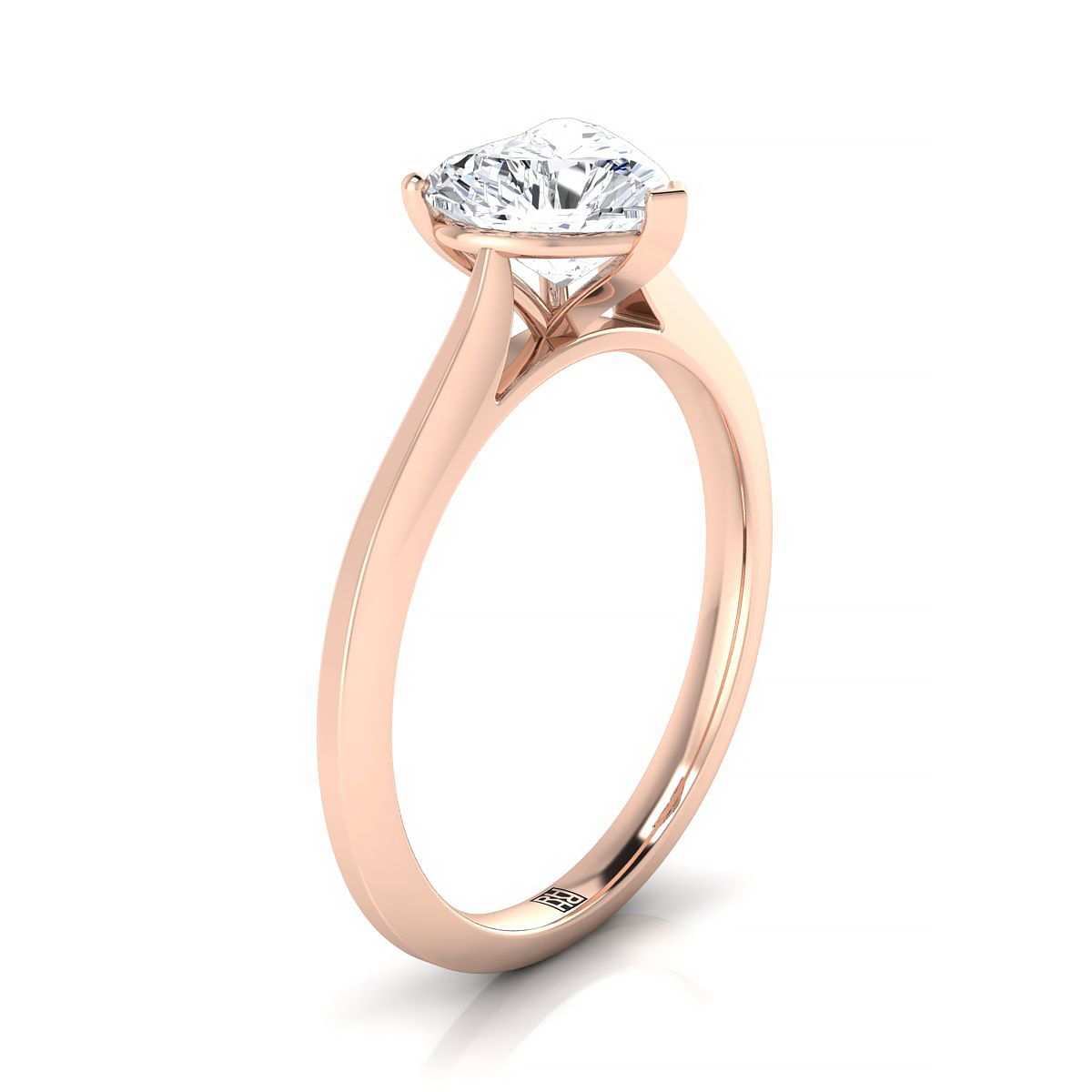 ตัวเรือนแหวนหมั้น Elena ทรงหัวใจ ฝังหนาม ทองคำชมพู 14K จาก RockHer