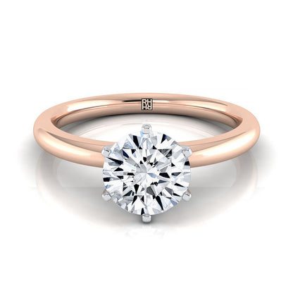 ตัวเรือนแหวนหมั้น Elettra ทรงกลม ฝังหนาม ทองคำชมพู 14K จาก RockHer