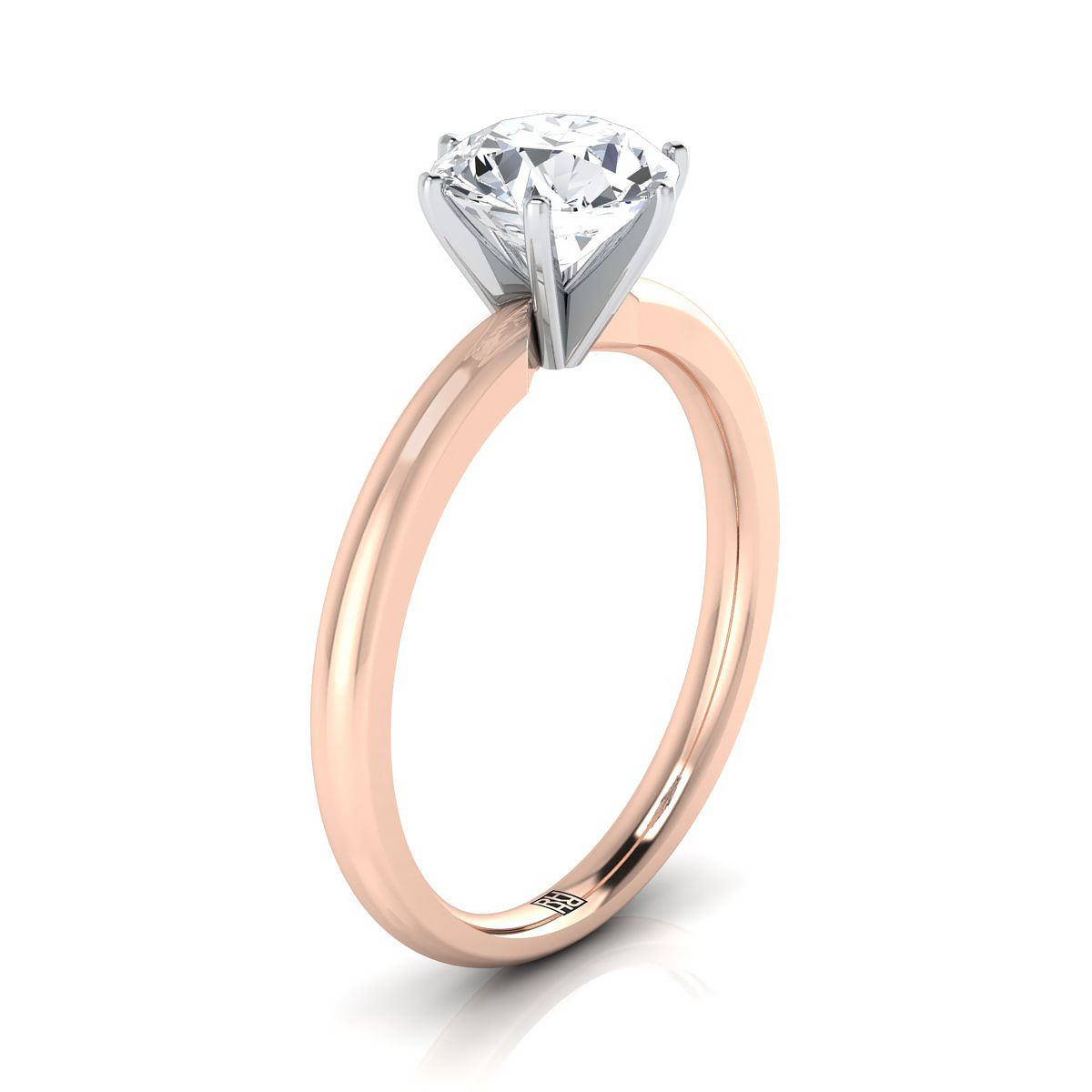 ตัวเรือนแหวนหมั้น Elettra ทรงกลม ฝังหนาม ทองคำชมพู 14K จาก RockHer