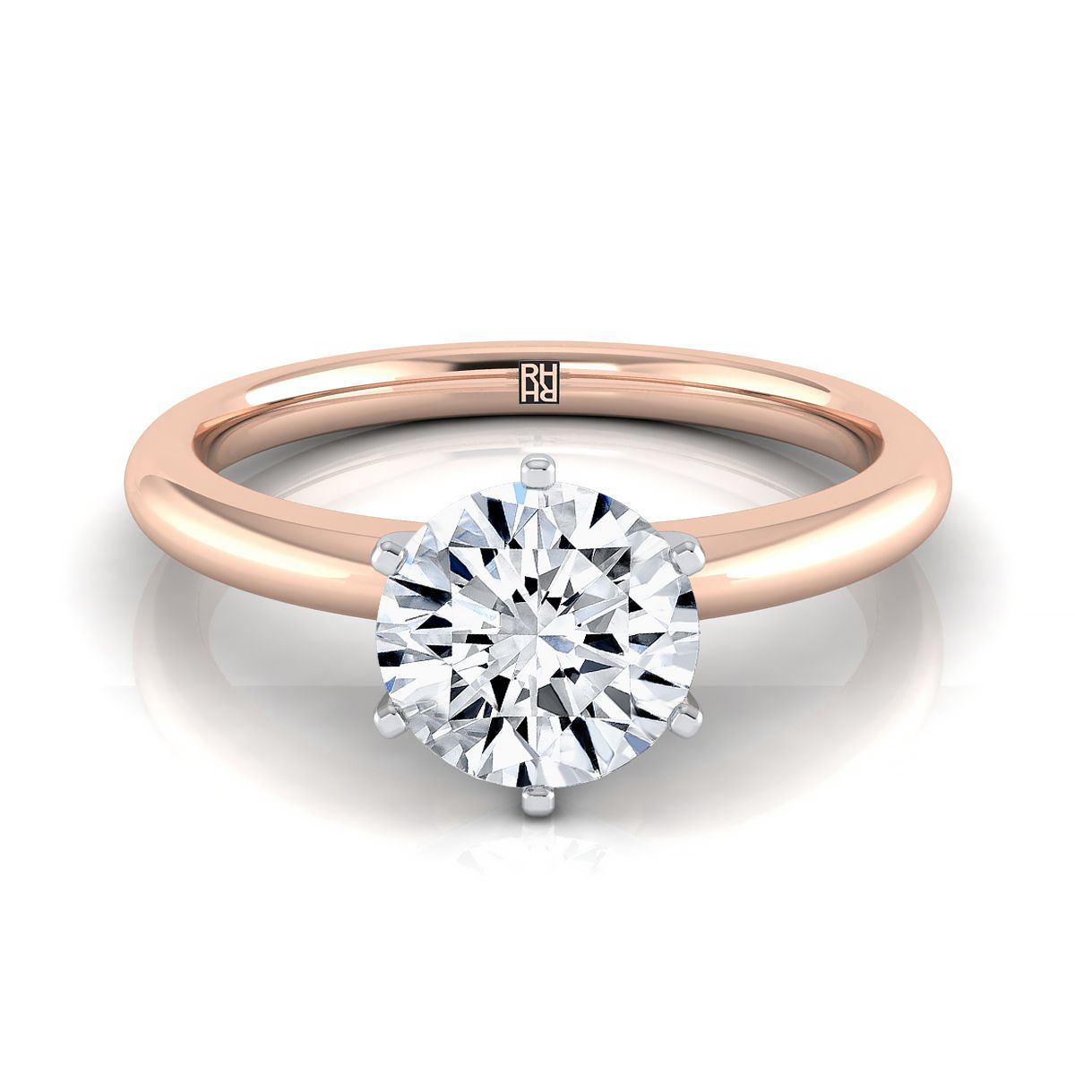 ตัวเรือนแหวนหมั้น Elsa ทรงกลม ฝังหนาม ทองคำชมพู 14K จาก RockHer