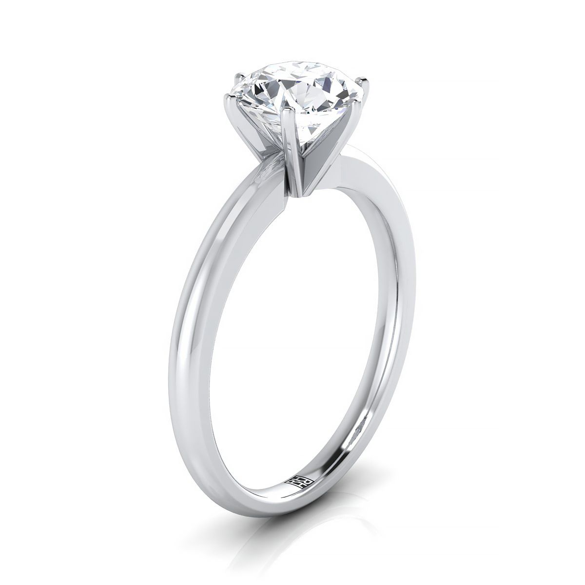 ตัวเรือนแหวนหมั้น Elsa ทรงกลม ฝังหนาม ทองคำขาว 18K จาก RockHer