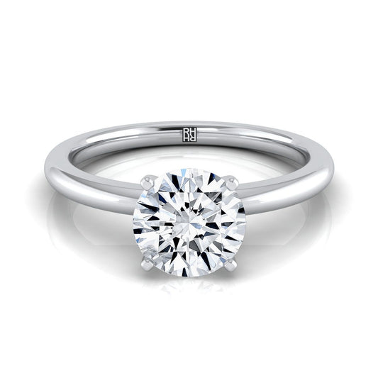Round Brilliant, Round Comfort Fit Claw Prong Solitaire, in Platinum | RockHer