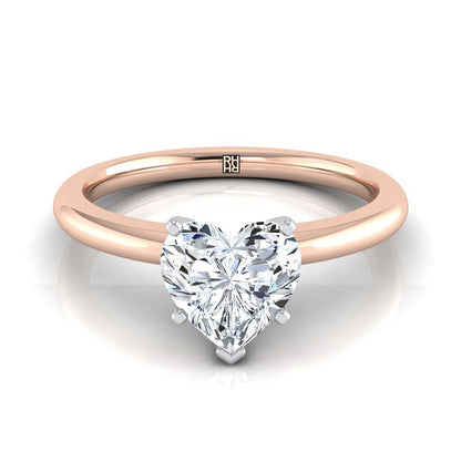 ตัวเรือนแหวนหมั้น Gilda ทรงหัวใจ ฝังหนาม ทองคำชมพู 14K จาก RockHer
