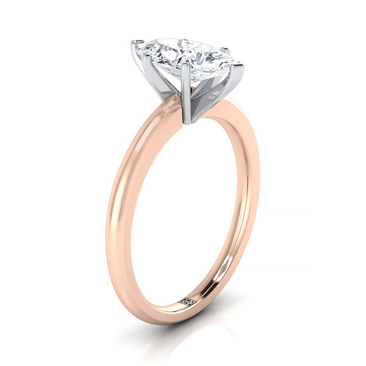 Five Prong Comfort Fit Claw Solitaire Marquise, in 14K Rose Gold – side profile | RockHer