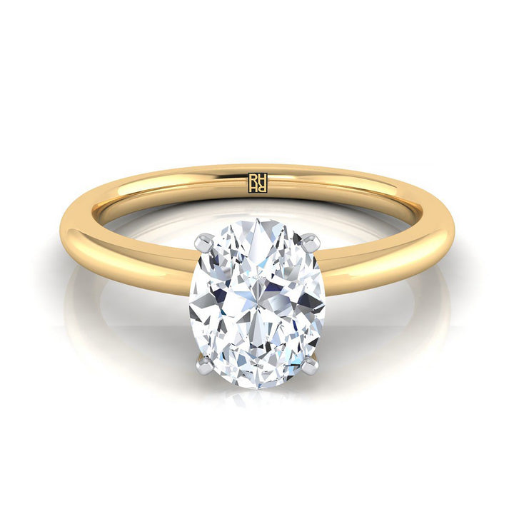 ตัวเรือนแหวนหมั้น Gilda ทรงรี ฝังหนาม ทองคำเหลือง 18K จาก RockHer