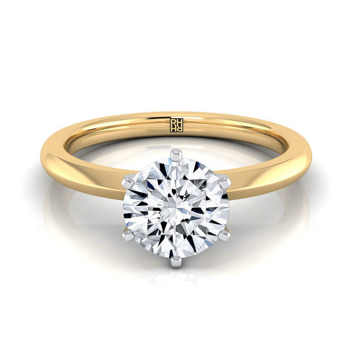 ตัวเรือนแหวนหมั้น Giovanna ทรงกลม ฝังหนาม ทองคำเหลือง 18K จาก RockHer