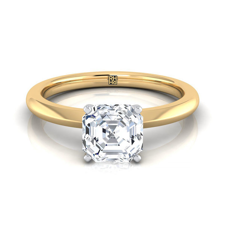 ตัวเรือนแหวนหมั้น Isolde ทรงแอชเชอร์ ฝังหนาม ทองคำเหลือง 18K จาก RockHer