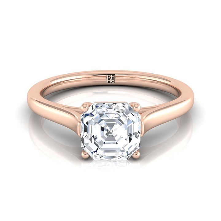 ตัวเรือนแหวนหมั้น Juliette ทรงแอชเชอร์ ฝังหนาม ทองคำชมพู 14K จาก RockHer
