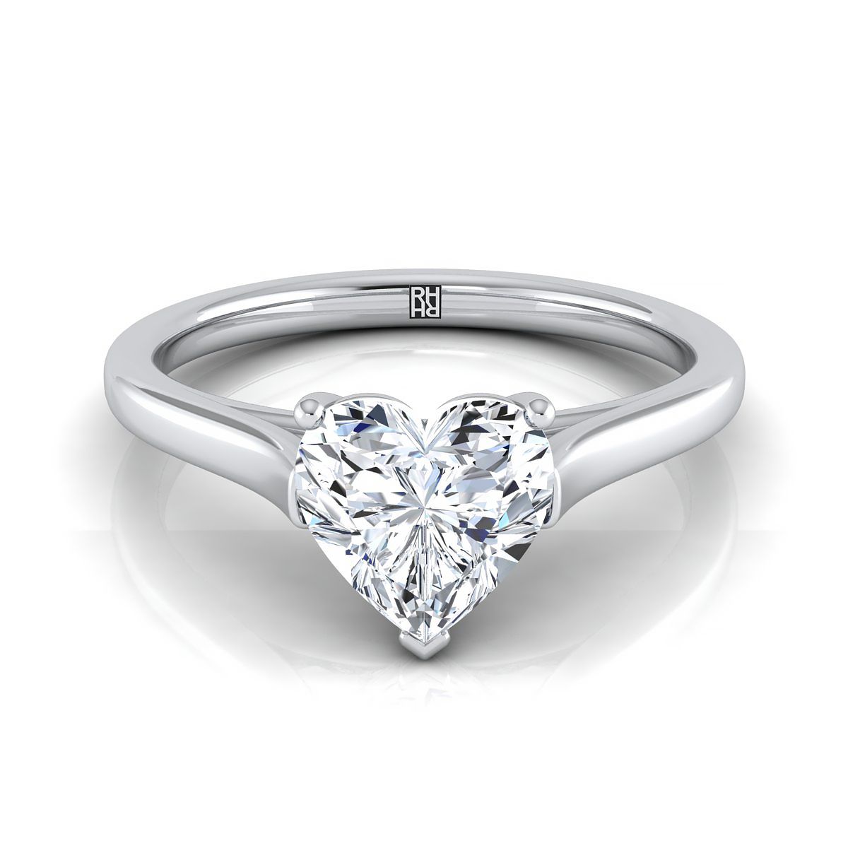 ตัวเรือนแหวนหมั้น Juliette ทรงหัวใจ ฝังหนาม ทองคำขาว 18K จาก RockHer