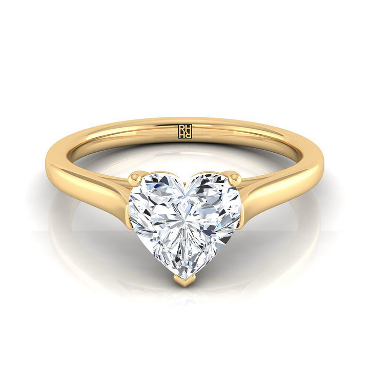 ตัวเรือนแหวนหมั้น Juliette ทรงหัวใจ ฝังหนาม ทองคำเหลือง 18K จาก RockHer