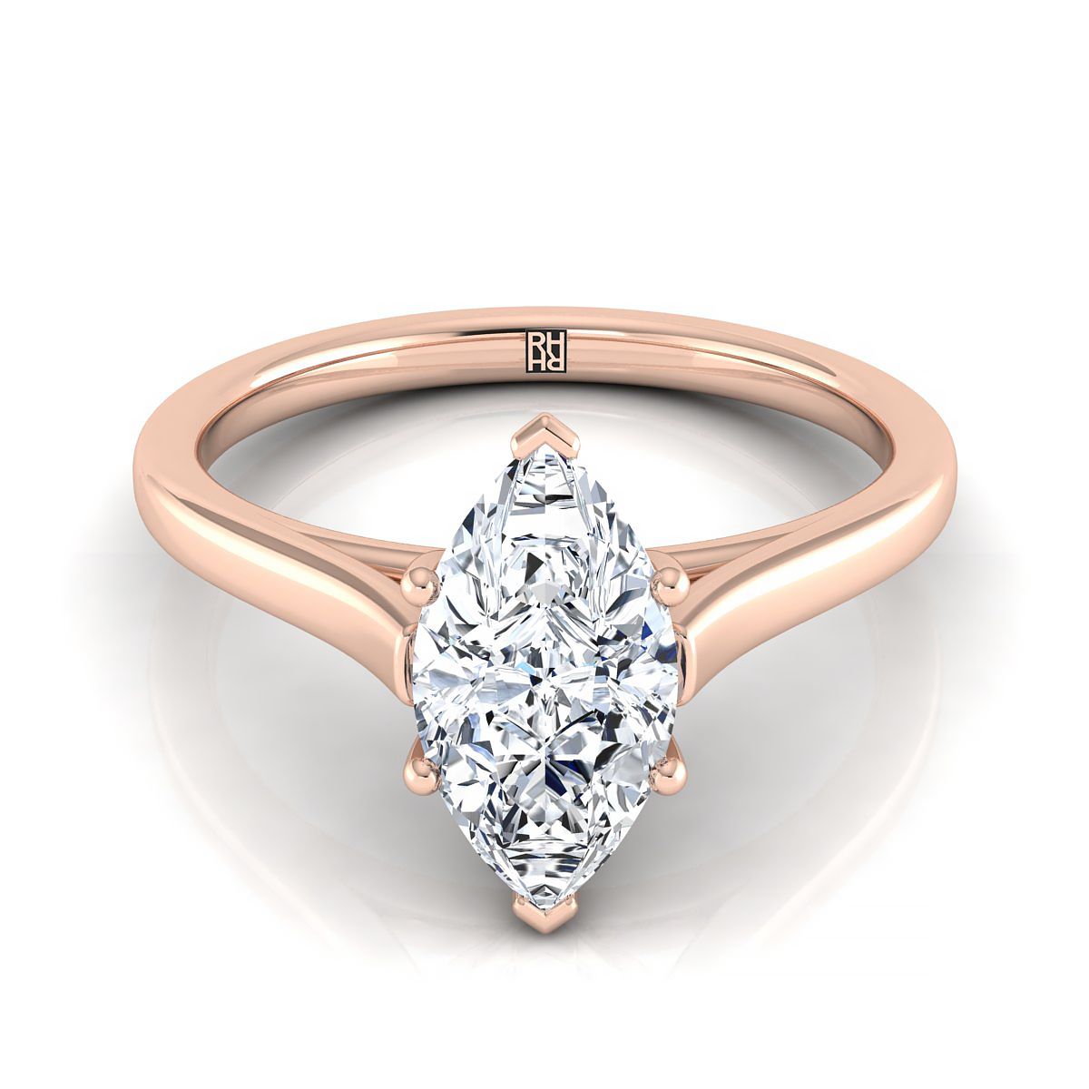ตัวเรือนแหวนหมั้น Juliette ทรงมาคี ฝังหนาม ทองคำชมพู 14K จาก RockHer