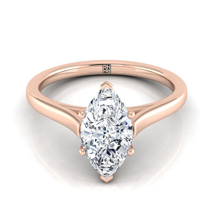 ตัวเรือนแหวนหมั้น Juliette ทรงมาคี ฝังหนาม ทองคำชมพู 14K จาก RockHer