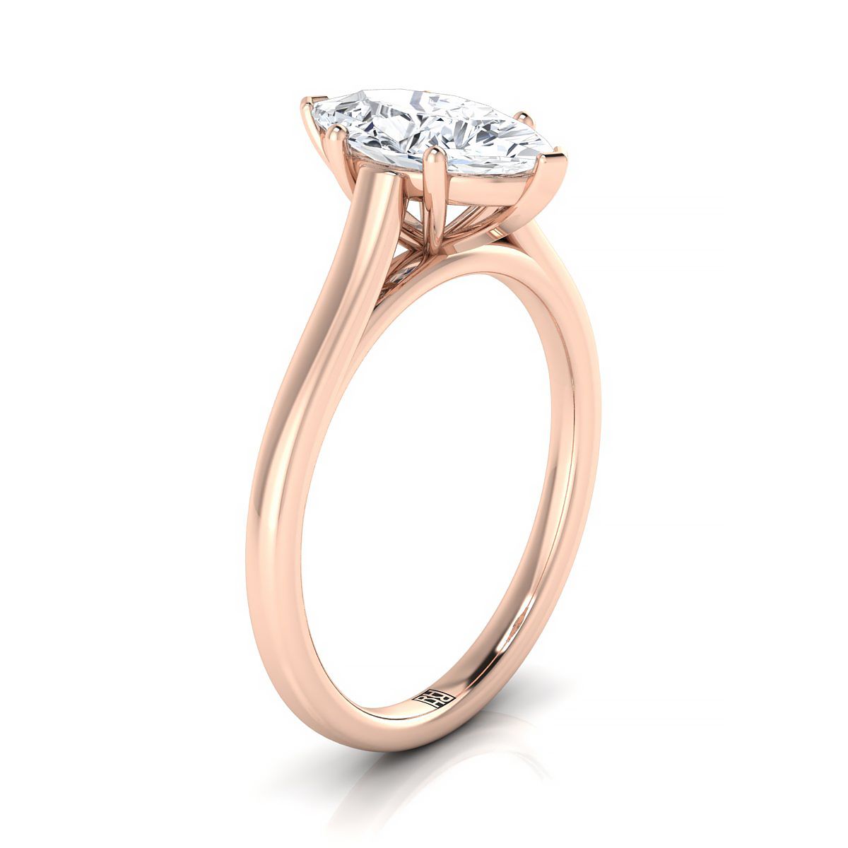 ตัวเรือนแหวนหมั้น Juliette ทรงมาคี ฝังหนาม ทองคำชมพู 14K จาก RockHer