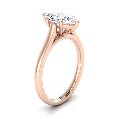 ตัวเรือนแหวนหมั้น Juliette ทรงมาคี ฝังหนาม ทองคำชมพู 14K จาก RockHer