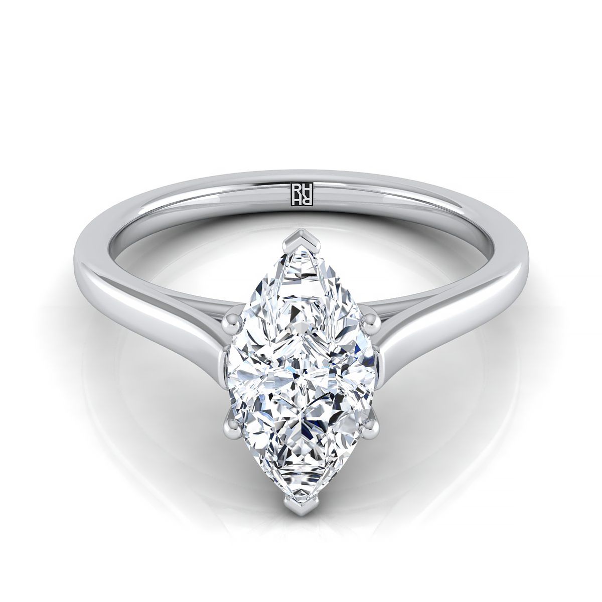 ตัวเรือนแหวนหมั้น Juliette ทรงมาคี ฝังหนาม ทองคำขาว 18K จาก RockHer