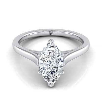 ตัวเรือนแหวนหมั้น Juliette ทรงมาคี ฝังหนาม ทองคำขาว 18K จาก RockHer
