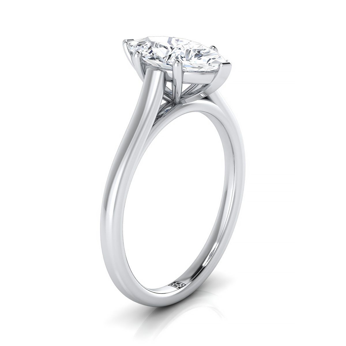 ตัวเรือนแหวนหมั้น Juliette ทรงมาคี ฝังหนาม ทองคำขาว 18K จาก RockHer