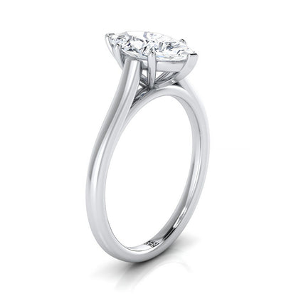 ตัวเรือนแหวนหมั้น Juliette ทรงมาคี ฝังหนาม ทองคำขาว 18K จาก RockHer