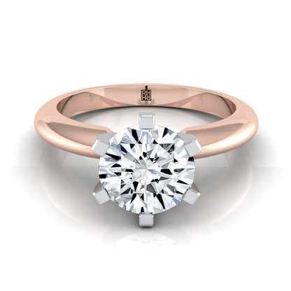 ตัวเรือนแหวนหมั้น Leonora ทรงกลม ฝังหนาม ทองคำชมพู 14K จาก RockHer