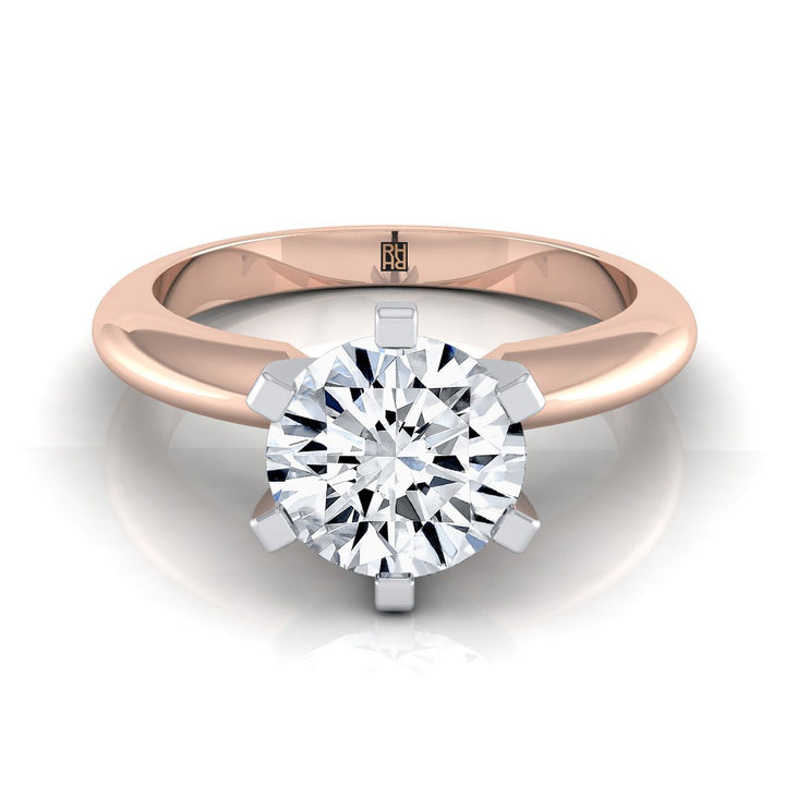 ตัวเรือนแหวนหมั้น Leonora ทรงกลม ฝังหนาม ทองคำชมพู 14K จาก RockHer