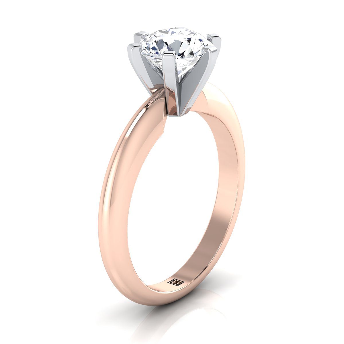 ตัวเรือนแหวนหมั้น Leonora ทรงกลม ฝังหนาม ทองคำชมพู 14K จาก RockHer