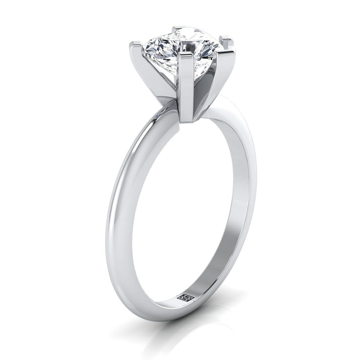 Classic Low Base Solitaire Heart Shape, in Platinum, prong setting – side profile | RockHer