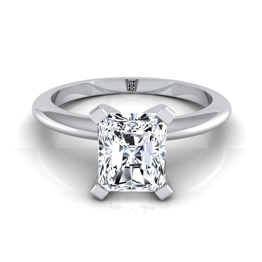 Classic Low Base Solitaire Radiant, in Platinum, prong setting | RockHer
