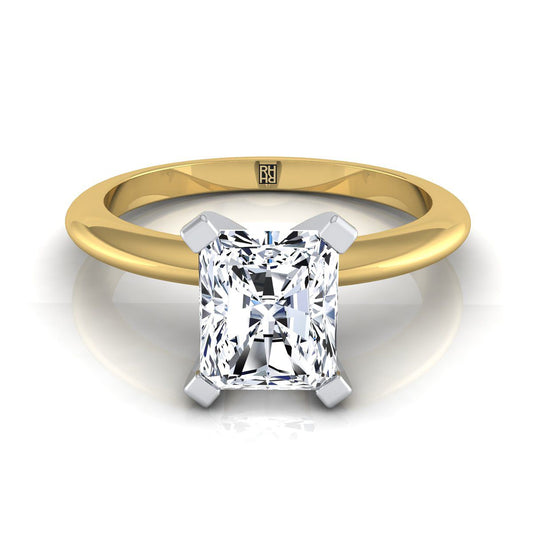 Classic Low Base Solitaire Radiant, in 18K Yellow Gold, prong setting | RockHer