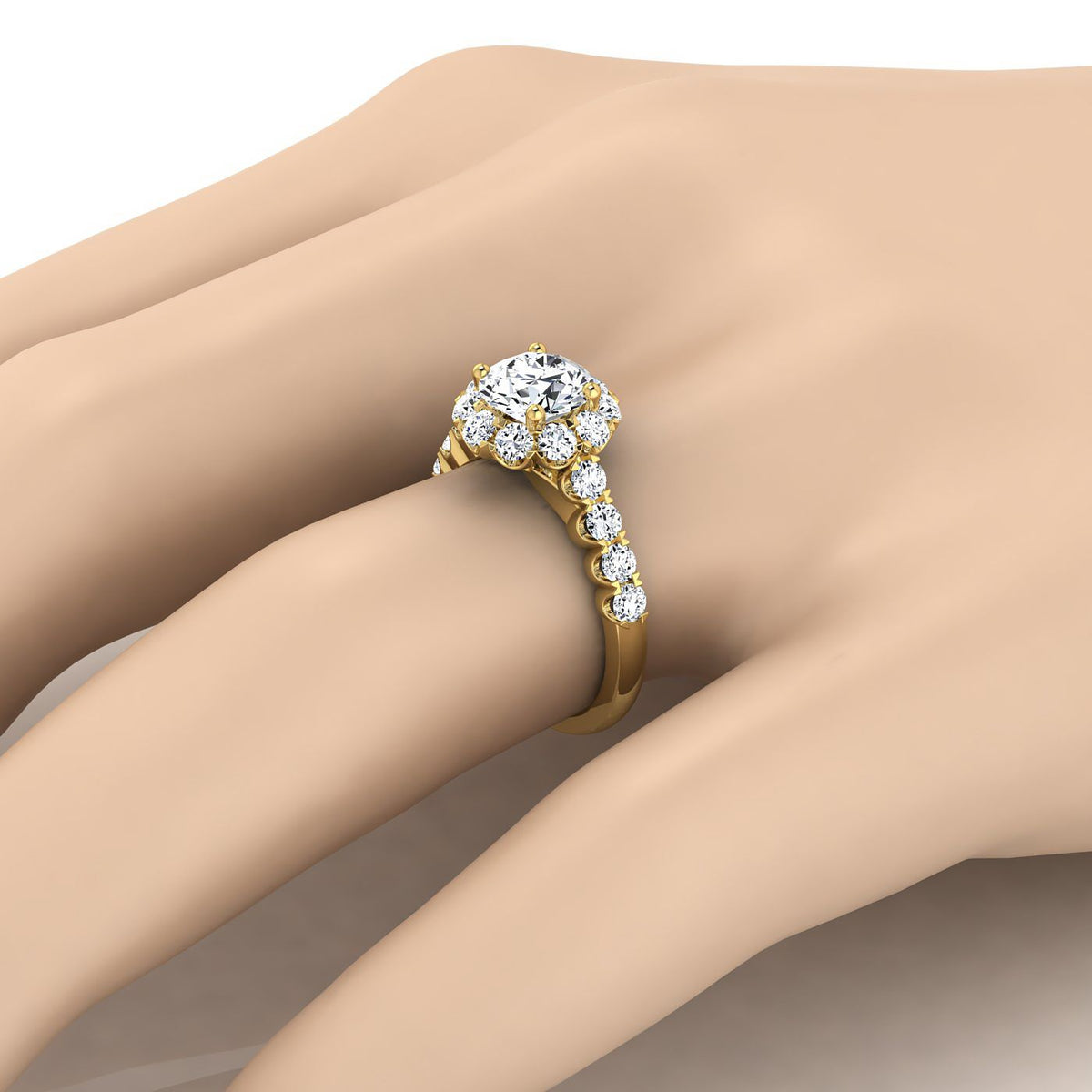 ตัวเรือนแหวนหมั้นเพชร Musetta ทรงกลม ทองคำเหลือง 18K จาก RockHer