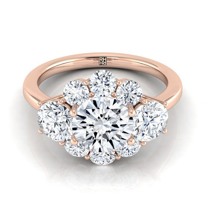 ตัวเรือนแหวนหมั้นเพชร Pamina ทรงกลม ทองคำชมพู 14K จาก RockHer