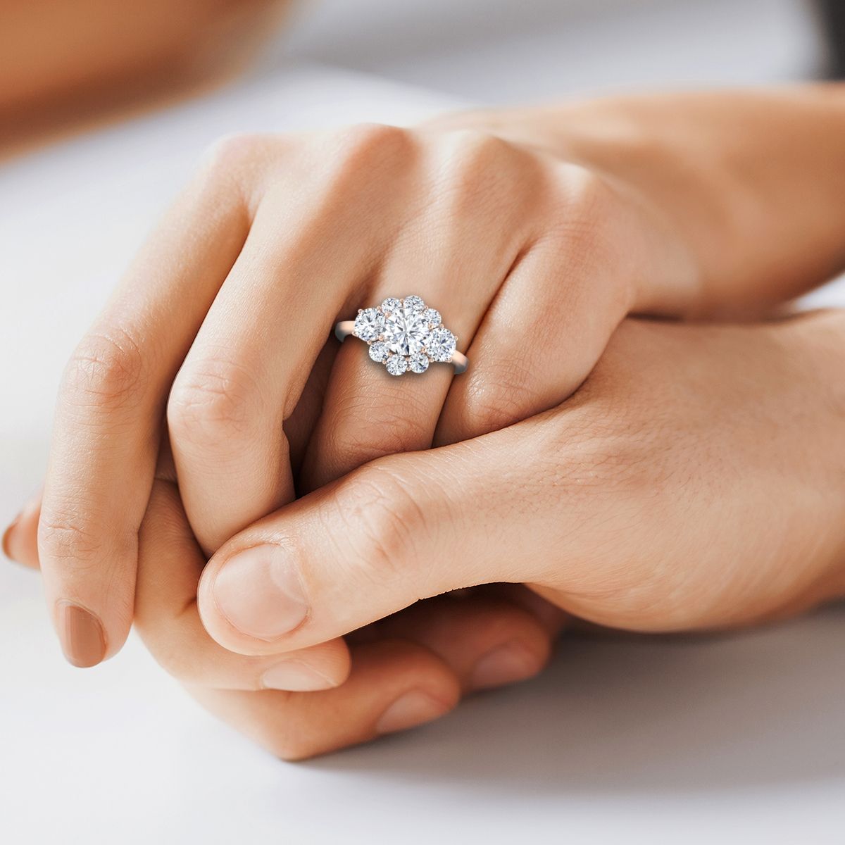 ตัวเรือนแหวนหมั้นเพชร Pamina ทรงกลม ทองคำชมพู 14K จาก RockHer