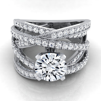 ตัวเรือนแหวนหมั้นเพชร Violetta ทรงกลม ทองคำขาว 18K จาก RockHer