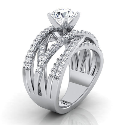 ตัวเรือนแหวนหมั้นเพชร Violetta ทรงกลม ทองคำขาว 18K จาก RockHer