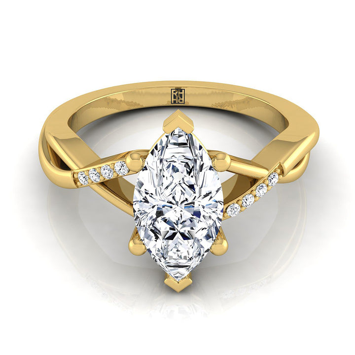 Criss Cross Bypass Twist Marquise, in 18K Yellow Gold – view 8 | RockHer