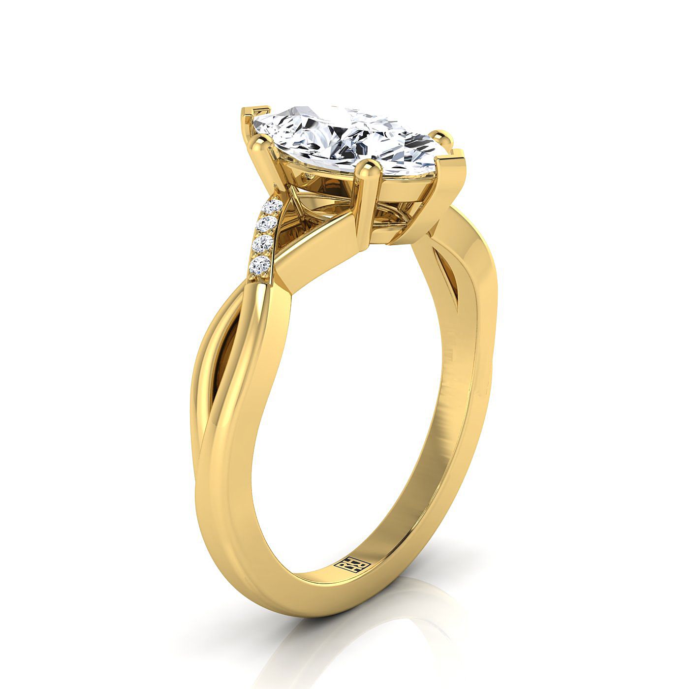 Criss Cross Bypass Twist Marquise, in 18K Yellow Gold – view 9 | RockHer