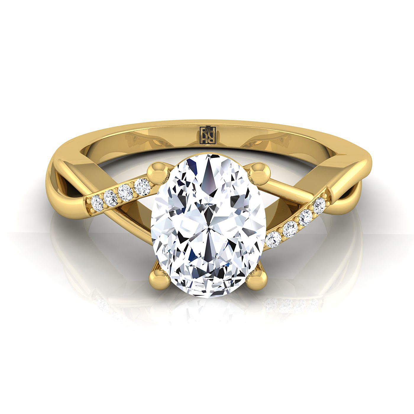 Criss Cross Bypass Twist Oval, in 18K Yellow Gold | RockHer