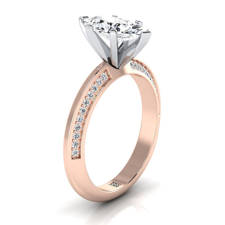 Knife Edge Micro-Pavé Marquise, in 14K Rose Gold, pave setting – side profile | RockHer