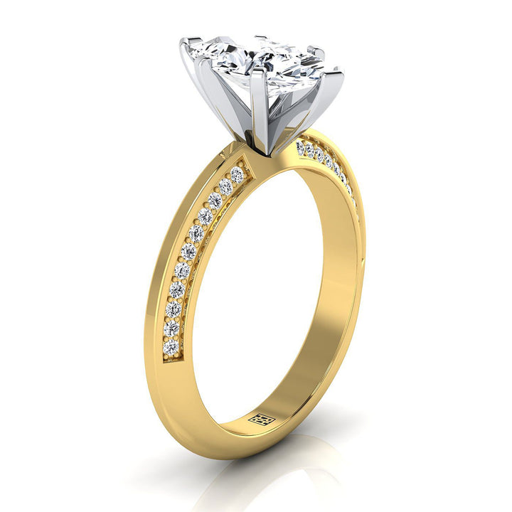 Knife Edge Micro-Pavé Marquise, in 18K Yellow Gold – side profile | RockHer